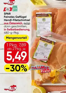 Spar Feinstes Geflügel Hendl-Filetschnitzel Angebot