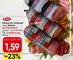 Spar Tann käsewurst, krakauer oder wiener Angebot
