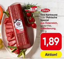 Spar Tirol Kantwurst oder Polnische Spezial Angebot