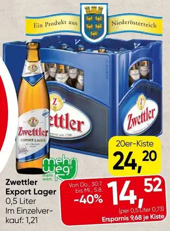 Spar Zwettler Export Lager Angebot