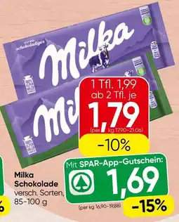 Spar Milka Schokolade Angebot