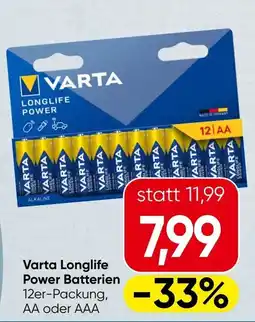 Spar Varta Longlife Power Batterien Angebot