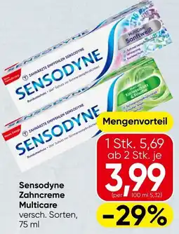 Spar Sensodyne Zahncreme Multicare Angebot