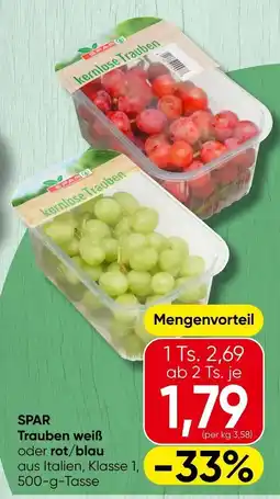 Spar SPAR Trauben weiß oder rot/blau Angebot