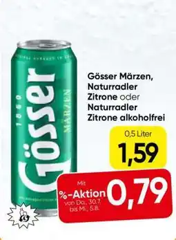 Eurospar Gösser Märzen, Naturradler Zitrone oder Naturradler Zitrone alkoholfrei Angebot