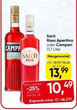 Eurospar Sarti Rosa Aperitivo oder Campari Angebot