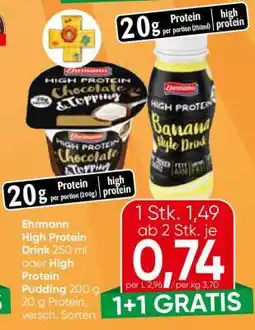 Eurospar Ehrmann High Protein Drink 250 ml oder High Protein Pudding 200 g Angebot