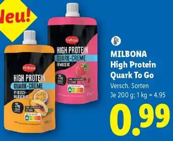 Lidl Milbona high protein quark to go Angebot