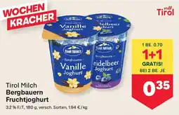 MPreis Tiral Milch Bergbauern Fruchtjoghurt Angebot