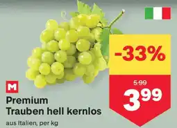 MPreis Premium Trauben hell kernlos Angebot