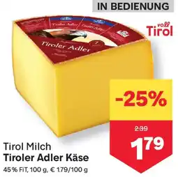 MPreis Tirol Milch Tiroler Adler Käse Angebot