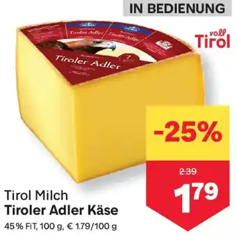 MPreis Tirol Milch Tiroler Adler Käse Angebot