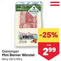 MPreis Greisinger Mini Berner Würstel Angebot