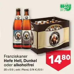 MPreis Franziskaner Hefe Hell, Dunkel oder alkoholfrei Angebot