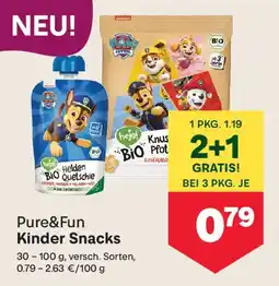 MPreis Pure&Fun Kinder Snacks Angebot