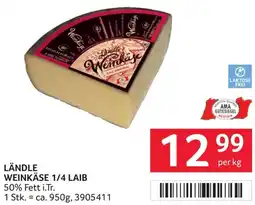 Transgourmet Ländle weinkäse 1/4 laib Angebot
