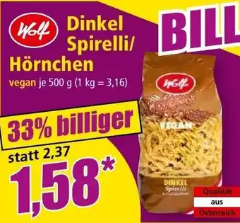 Dinkel Spirelli/ Hörnchen