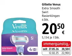 dm Gillette Venus Extra Smooth Swirl Rasierklingen Angebot