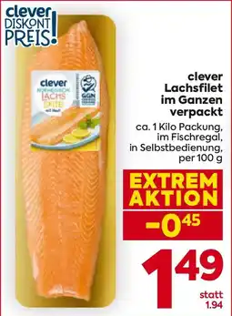 Billa Clever lachsfilet im ganzen verpackt Angebot