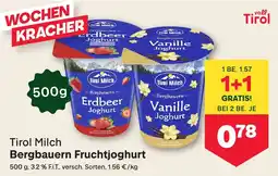 MPreis Tirol Milch Bergbauern Fruchtyoghurt Angebot