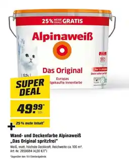 OBI Wand- und Deckenfarbe Alpinaweiß Angebot