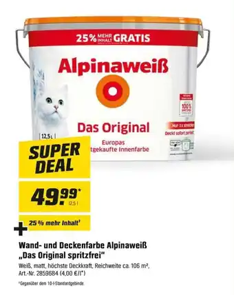 Wand- und Deckenfarbe Alpinaweiß