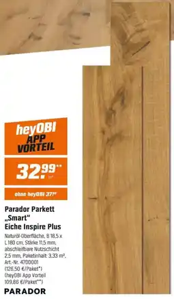 OBI Parador Parkett Smart Eiche Inspire Plus Angebot