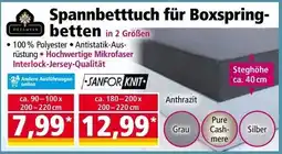 Norma Spannbetttuch für Boxspringbetten Angebot