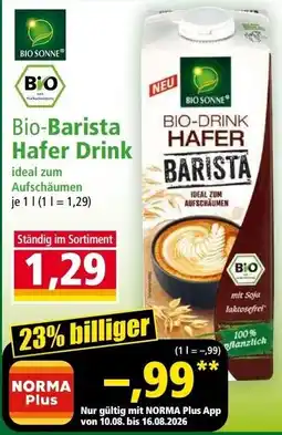 Norma Bio-Sonne Bio-Drink Hafer Barista Angebot