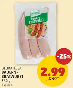 PENNY Delikatessa bauern- bratwurst Angebot