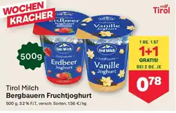 MPreis Tirol Milch Bergbauern Fruchtjoghurt Angebot