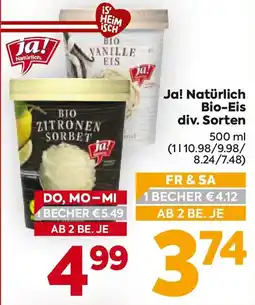 Billa Ja! Natürlich Bio-Eis Angebot