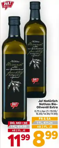 Billa Ja! Natürlich Natives Bio- Olivenöl Extra Angebot