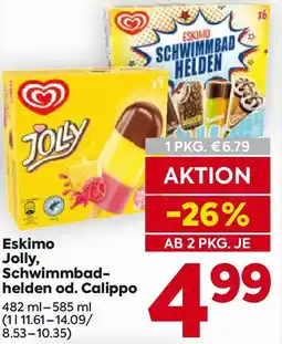 Billa Eskimo Jolly, Schwimmbad- helden od. Calippo Angebot