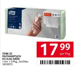 Transgourmet Tork ZZ Falthandtuch H3 2lag grün Angebot
