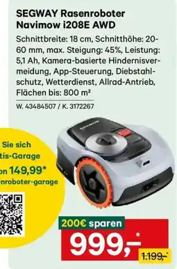 Lagerhaus SEGWAY Rasenroboter Navimow i208E AWD Angebot