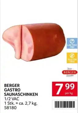 Transgourmet Berger Gastro Saunaschinken Angebot