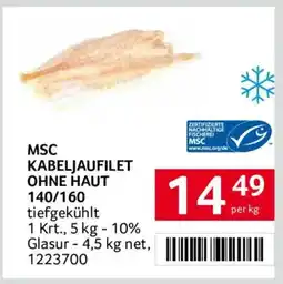 Transgourmet MSC Kabeljaufilet ohne Haut 140/160 Angebot