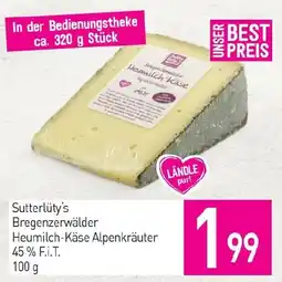 Sutterlüty Sutterlüty's Bregenzerwälder Heumilch-Käse Alpenkräuter Angebot