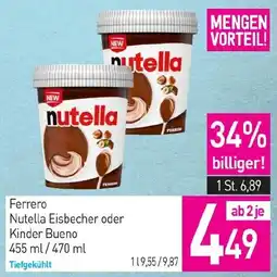 Sutterlüty Ferrero Nutella Eisbecher oder Kinder Bueno Angebot