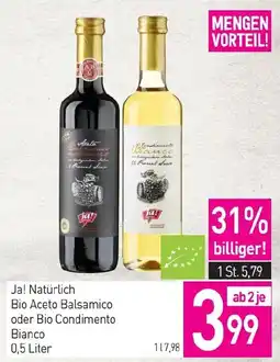 Sutterlüty Ja! Natürlich Bio Aceto Balsamico oder Bio Condimento Bianco Angebot