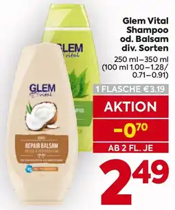 Billa Glem vital shampoo od. balsam Angebot