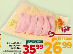 Billa Ja! natürlich bio puten schnitzel Angebot