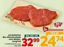 Billa Ja! natürlich bio minutensteak vom weide jungrind Angebot