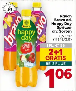 Billa Rauch Bravo od. Happy Day Spritzer Angebot