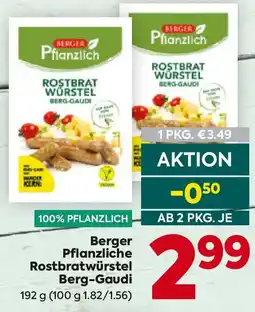 Billa Berger pflanzliche rostbratwurstel berg-gaudi Angebot