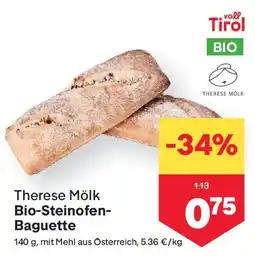 MPreis Therese mölk bio-steinofen- baguette Angebot