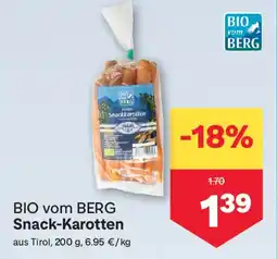 MPreis Bio vom berg snack karotten Angebot