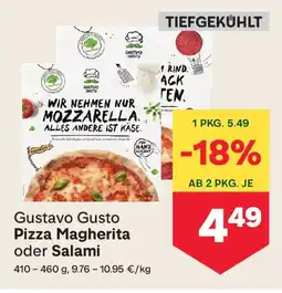MPreis Gustavo Gusto Pizza Magherita oder Salami Angebot