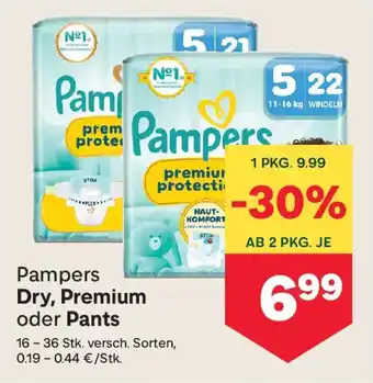 MPreis Pampers dry, premium oder pants Angebot
